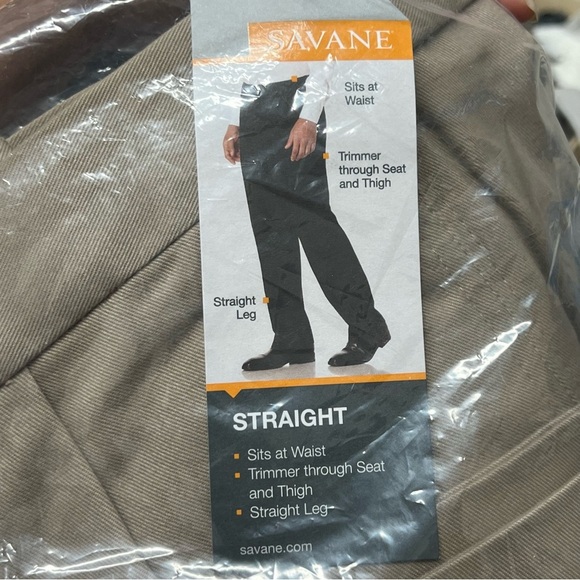 Savane Big & Tall Tan Pleated Performance Chinos Size 48x28 NWT - Picture 1 of 4
